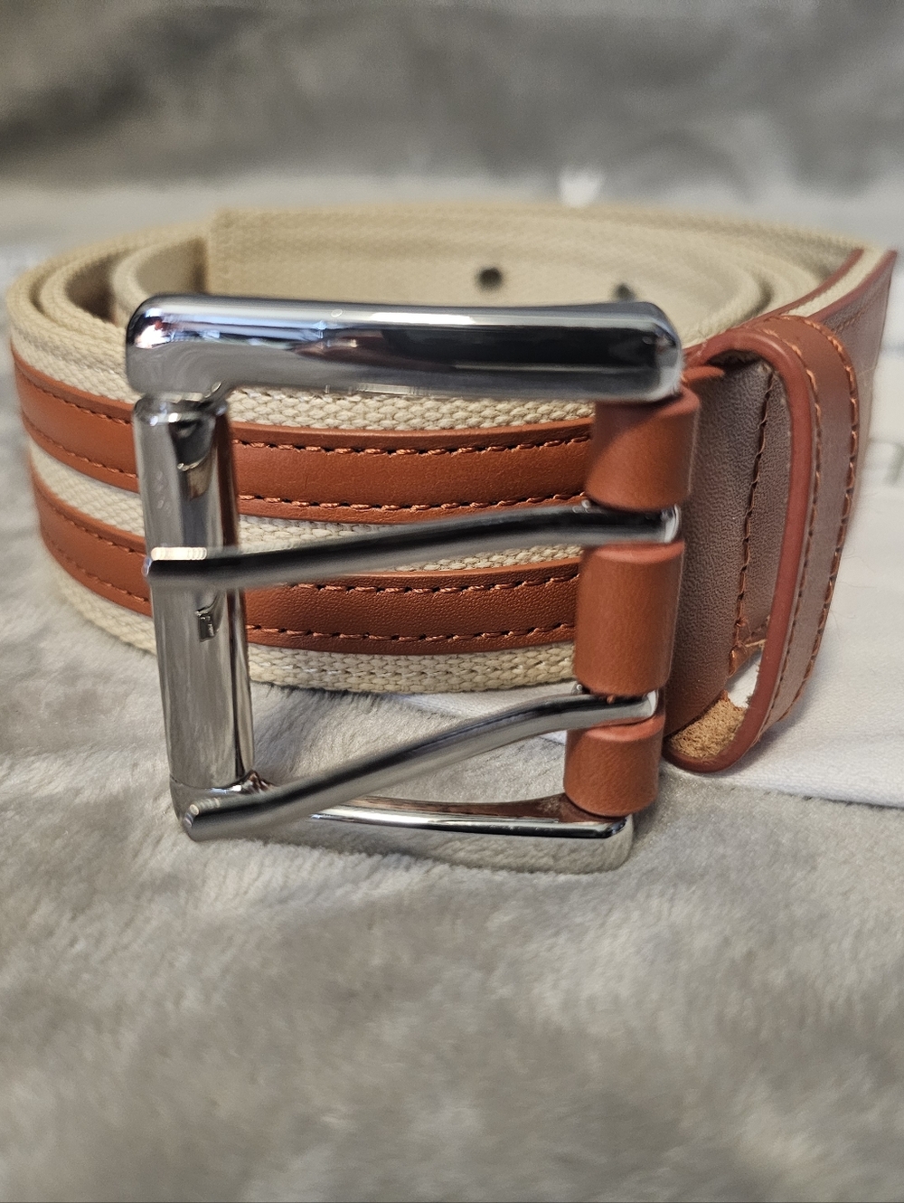 NWOT CAbi Canvas Leather Belt XL